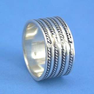 J060 Sterling Silver Rope Band Ring Size 5.75 Thumb AS IS Solid 925 