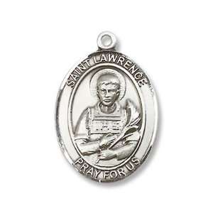   Silver St Lawrence Pendant First Communion Catholic Patron Saint Medal