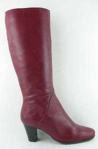  KRISTINA Bordeaux REd Womens Shoes Heel Tall Boots 6.5 