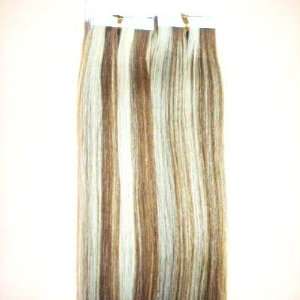   Tape Hair Extensions #8/24 Chestnut Brown Blonde Mix 