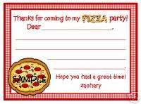 ITS A PIZZA PARTY BIRTHDAY PARTY THANK YOU NOTE CARDS  