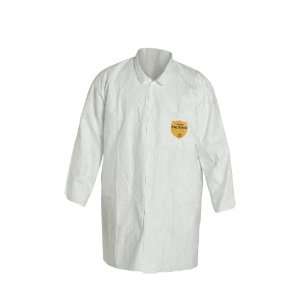 DuPont Tyvek Lab Coat, Disposable, Open Cuff, White, 4X Large (Pack of 