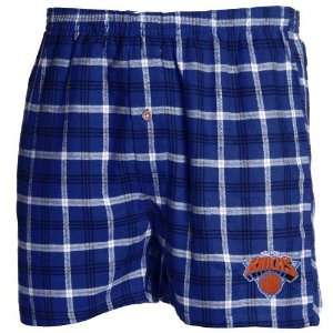 New York Knicks Royal Blue Plaid Tailgate Boxer Shorts  