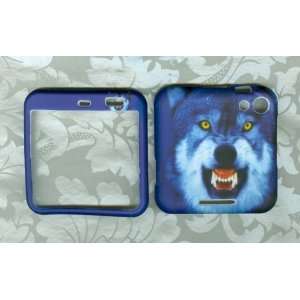 blue wolf phone hard cover Motorola Flipout MB511 at&t