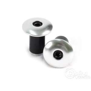  EIGHTHINCH FIXED GEAR BMX BAR END PLUGS CAPS SILVER 