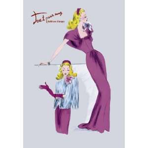  Evening Gown with Fur Cape 20x30 poster