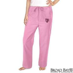  Texas A&M Pink Scrubs Pants DRAWSTRING BOTTOMS Aggies Logo 