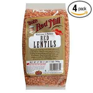 Bob?s Red Mill Beans, Red Lentils, 27 ounces (Pack of4)  