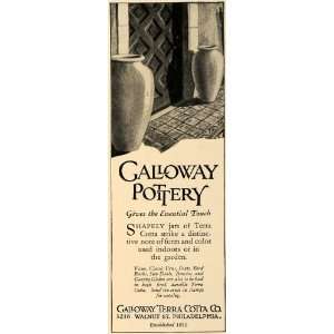  1928 Ad Galloway Terra Cotta Pottery Vases Philadelphia 
