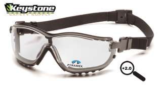   Safety V2G Readers +2.0 Clear Anti Fog Goggles Glasses Bifocals