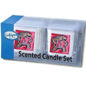  Terrapins 2 pack of 2x2 Candle Sets   NCAA College Athletics 
