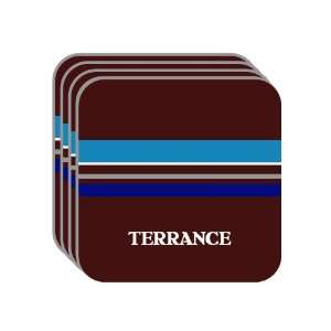 Personal Name Gift   TERRANCE Set of 4 Mini Mousepad Coasters (blue 