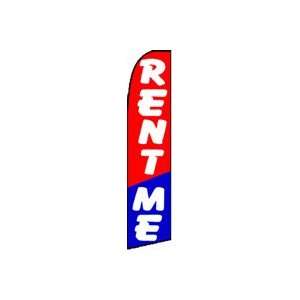  Rent Me Feather Banner Flag (11 x 2.5 Feet) Patio, Lawn 