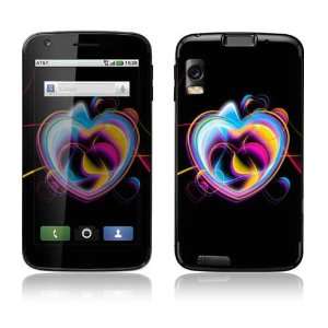  Motorola Atrix 4G Decal Skin   Neon Hearts Everything 