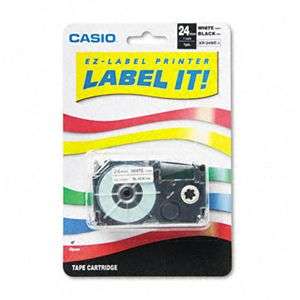   Label Makers, 24mm x 26ft, Black on White, EA   CSOXR24WE by Casio