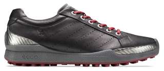 Ecco Mens Biom Hybrid Golf Shoes 131504 50612 Black/Brick Yak Leather 