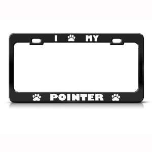  Pointer Dog Dogs Black Animal Metal license plate frame 