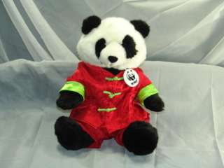 Build a Bear WWF Panda Bear Red Republic of Tea Plush  