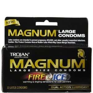 Trojan Magnum Fire & Ice Dual Lubricant Premium Latex Condoms 10 ct 