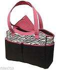 DB14 Zebra Print with Pink Trim Diaper Bag + Changing Pad Shoulder Bag 