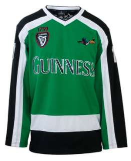 Official Guinness Black & Green Mens Ice Hockey Jersey  