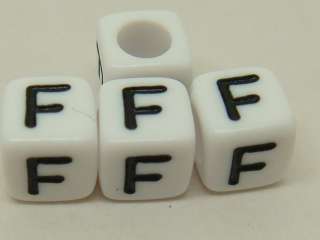 50g/250pcs White / Black 6mm Cube Acrylic individual Letter Alphabet 
