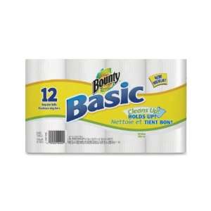  Bounty Basic Paper Towel,1 Ply   52 Sheets/Roll   12 