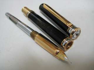 Grand Black and Gold Art Deco Fountain Pen Z582   New  