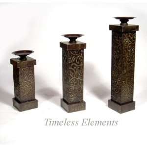   Brass Metal Wood Candlebra Candlesticks Holders Decor