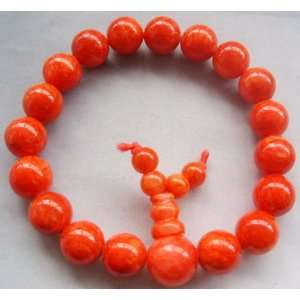  Red Stone Beads Tibet Buddhist Prayer Bracelet Mala 