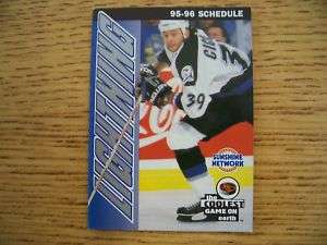 1995 96 Tampa Bay Lightning Hockey Pocket Schedule  