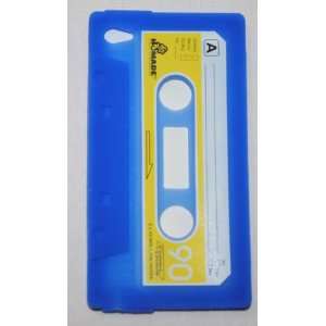 Blue Cassette Tape Design Soft Silicone Case for Apple Ipod Touch 4 
