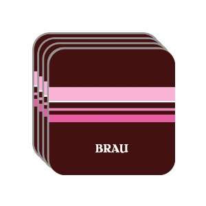 Personal Name Gift   BRAU Set of 4 Mini Mousepad Coasters (pink 