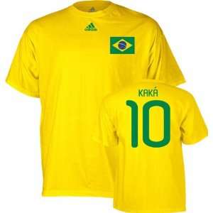  Kaka #10 Brazil Soccer Youth adidas Yellow 2010 World Cup 
