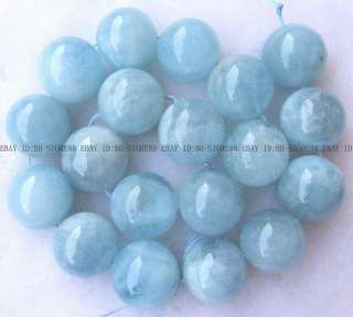 20mm Natural blue Aquamarine Round Beads 15.5  