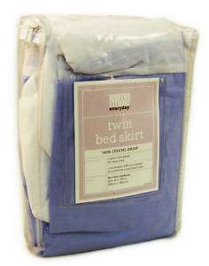 NEW Martha Stewart Home LT Blue Twin Bed Skirt Mattress  
