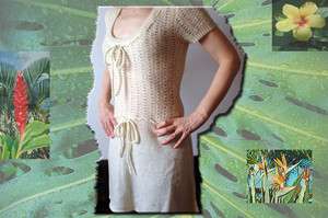 Knit Sweater, Dress, Tunic with Ties Beautiful Cream Color NWT 