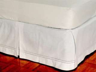 HEMSTITCH Boix Pleat Bed Skirt Ivory 18 drop KIng  