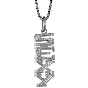  Sterling Silver 7/8 in. (22mm) Tall SEXY Talking Pendant Jewelry