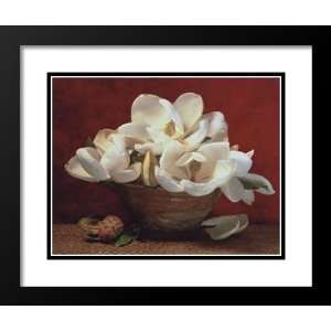 Brian White Framed and Double Matted 29x35 Asian Magnolias In Bowls 