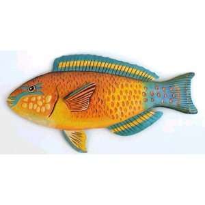  Brightly Hand Painted Metal Tropical Fish Wall Decor   10 