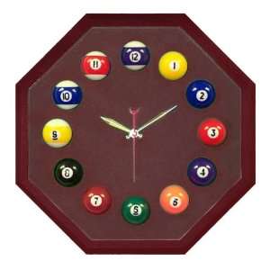   Cherry Billiard Clock With Wine Mali Felt Clock