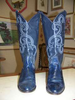 Fabulous Vintage Womens Larry Mahan Snakeskin & Leather Western Boots 