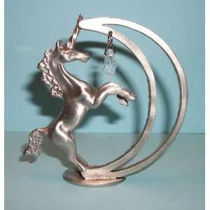    Spoontiques Pewter   Unicorn Moon Dangling Crystal 