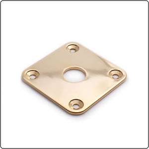 Square Input Output Guitar Jack Plate Gold Metal New  