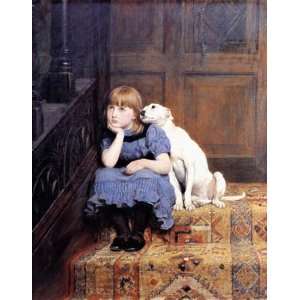  SYMPATHY BY BRITON RIVIERE GIRL DOG CANVAS REPRODUCTION 