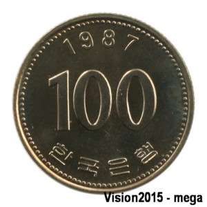 1987 South Korea 100won COIN UNC Yi Sun shin 235 5  