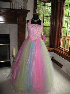 Perfect Angels 1366 Pink Rainbow Pageant Gown 10  