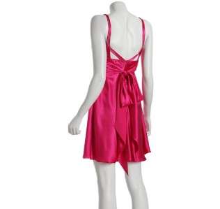 NWT Marc Bouwer GlamIt Pink Satin Pleated Sash Dress 8  