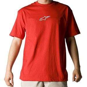  Alpinestars Logo Astar T Shirt   2X Large/Red Automotive